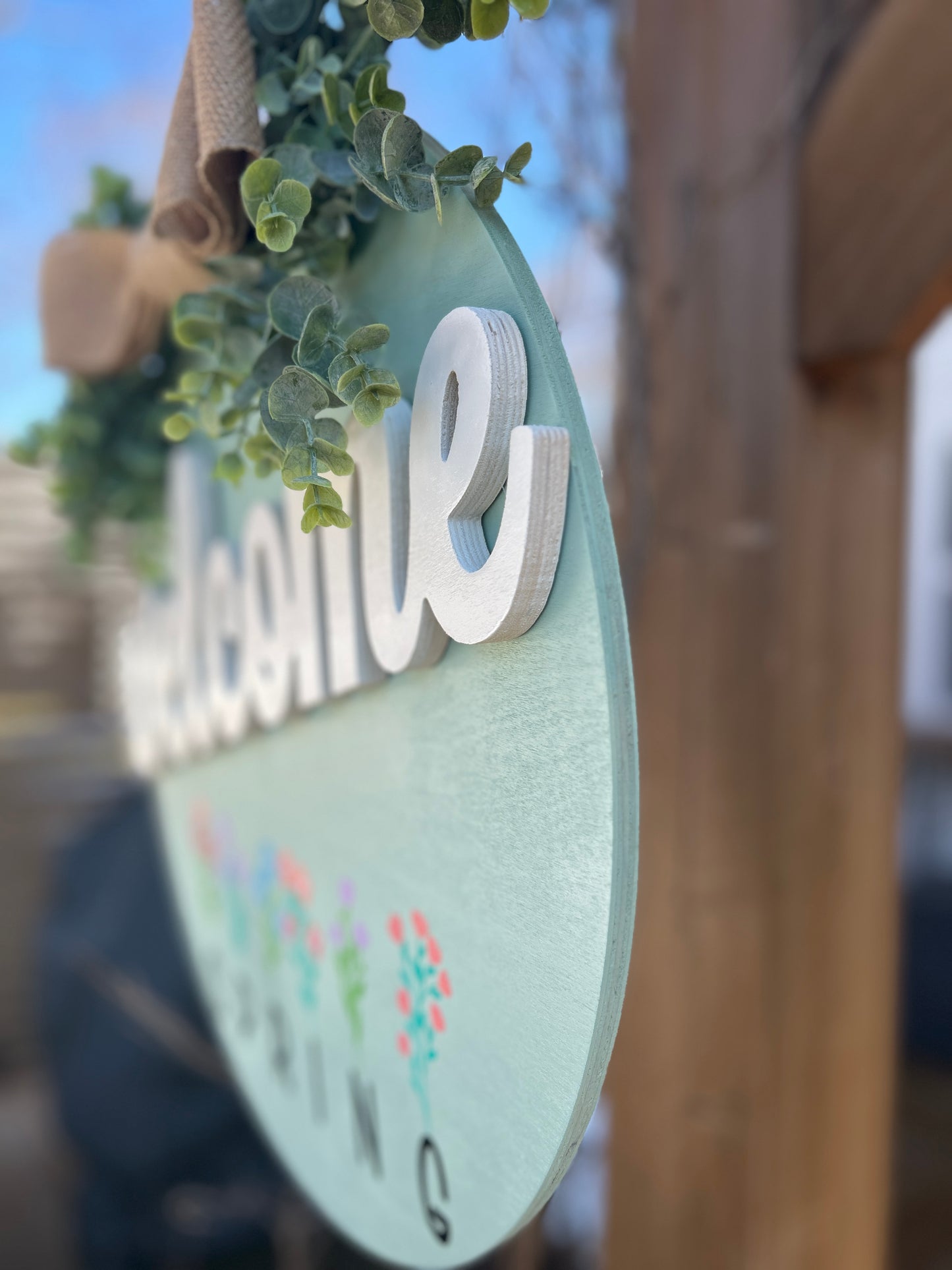 Welcome Hanging Door Sign