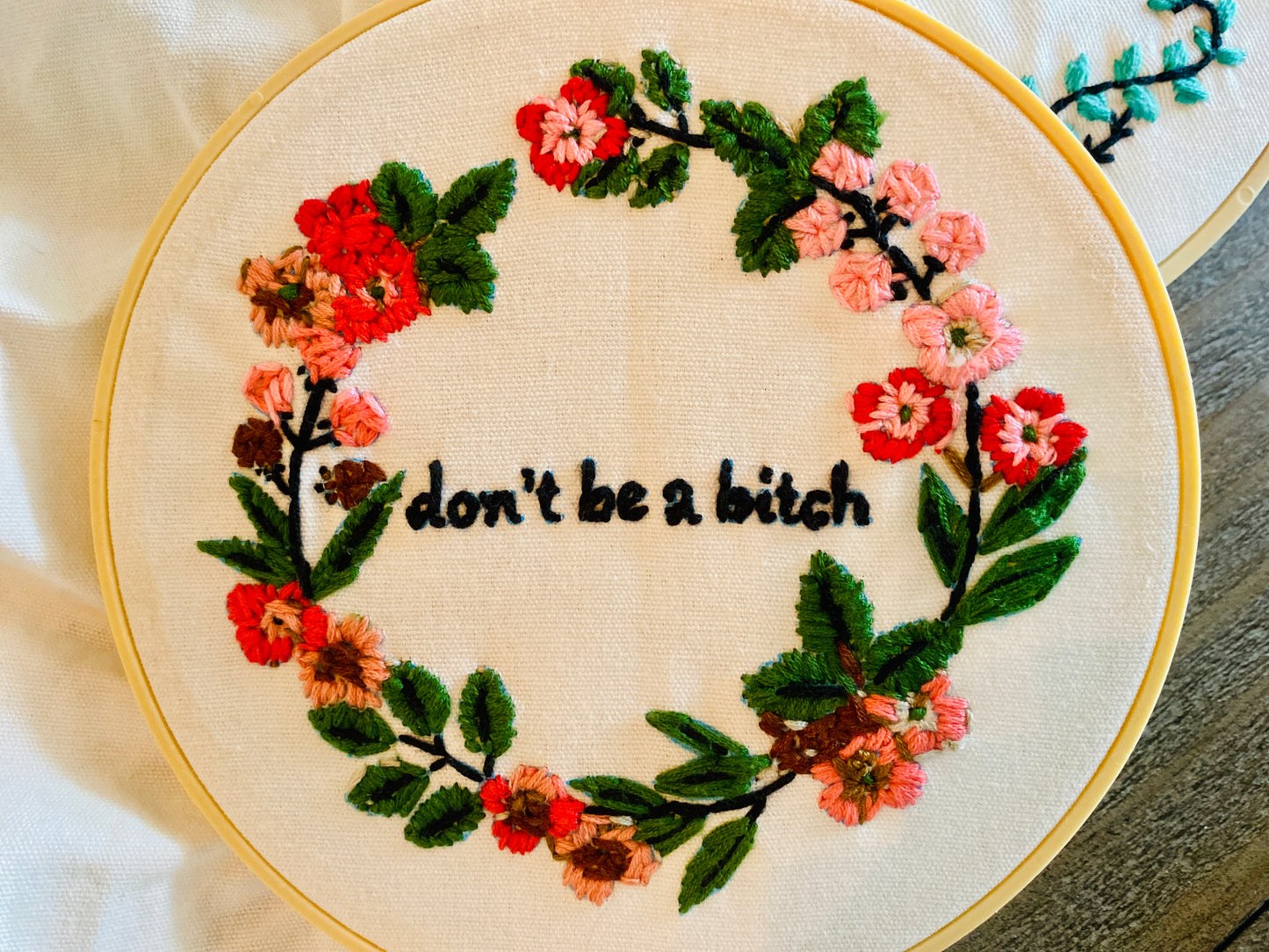 Quirky + Fun Embroidery 8" round