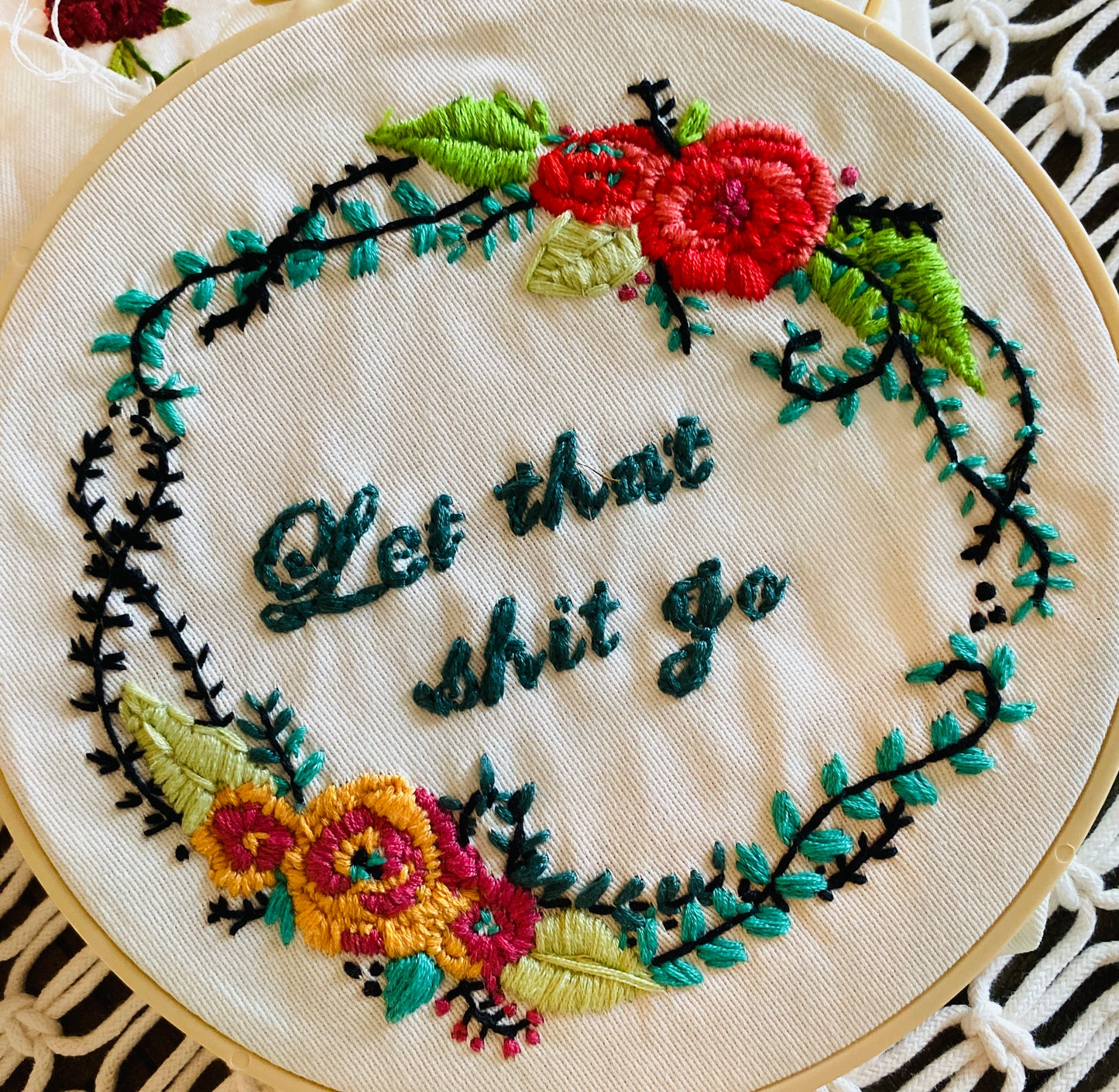 Quirky + Fun Embroidery 10" round